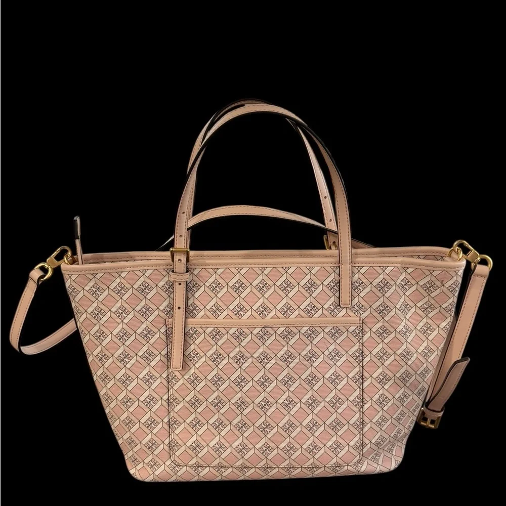 Tory Burch Pink Geo logo mini zip purse - Picture 2 of 7